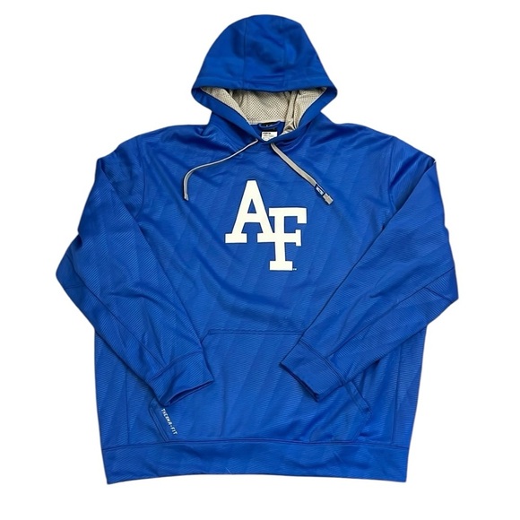 New Air Force Falcons Nike Hoodie Pullover Therma-Fit Blue/White/Gray Fleece XL - Picture 1 of 11